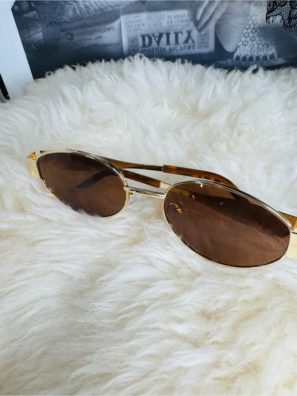Gold Frame Brown Lens Sunglasses